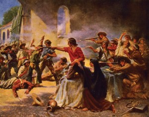 Alamo in 1912 painting by Percy Moran, 1912