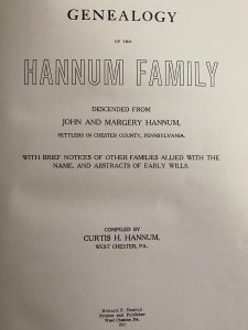 Hannum family history, 1911